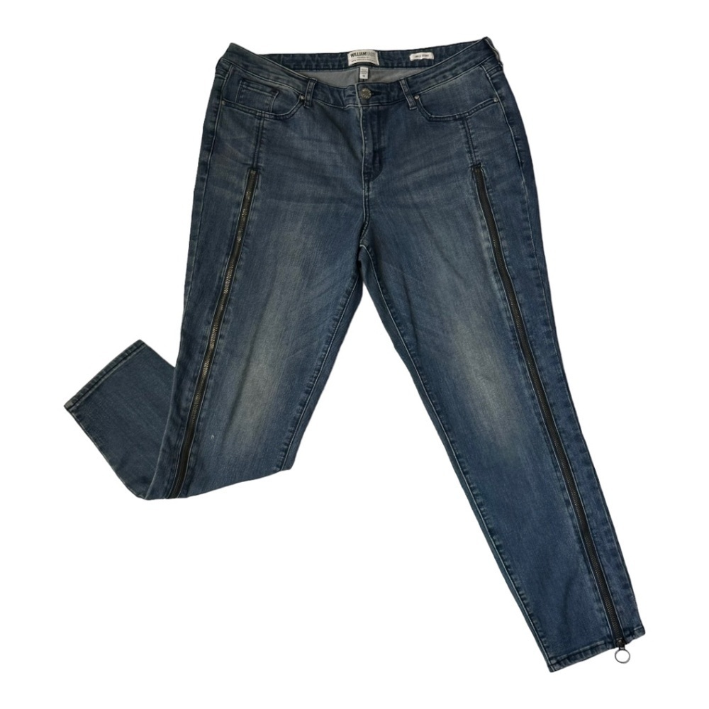 William Rast Women's Medium Wash Side Zip Ankle Skinny Jeans Size 32 - Picture 9 of 13
